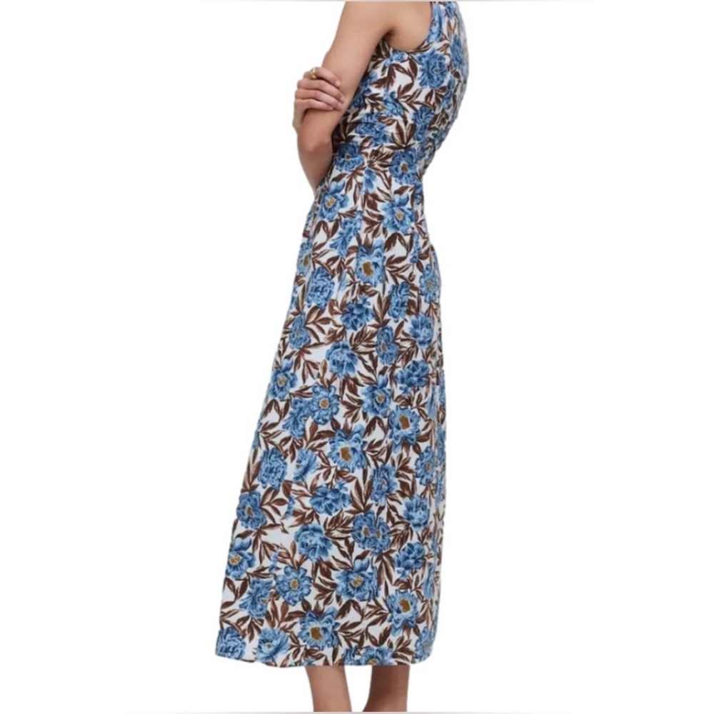 Madewell v neck sleeveless midi dress